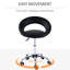 Siège de fauteuil roulant réglable en hauteur avec dossier respirant, 5 roulettes, noir pour un confort à long terme, hauteur de chaise confortable, utilisation professionnelle