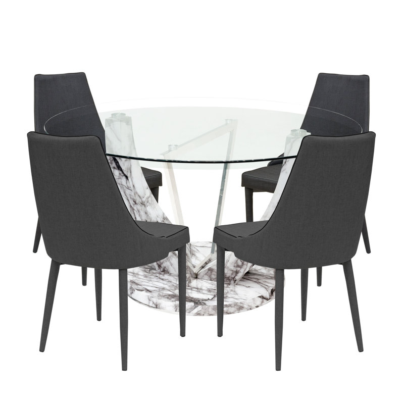 Eunice 4 - Person Dining Set, Charcoal