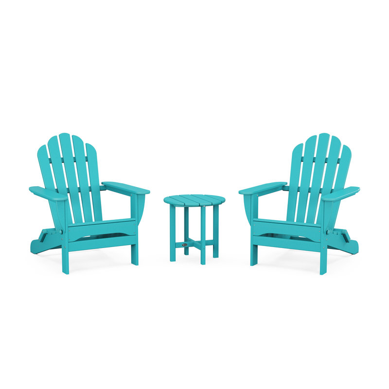 3-Piece Monterey Bay Folding Adirondack Set, Aruba