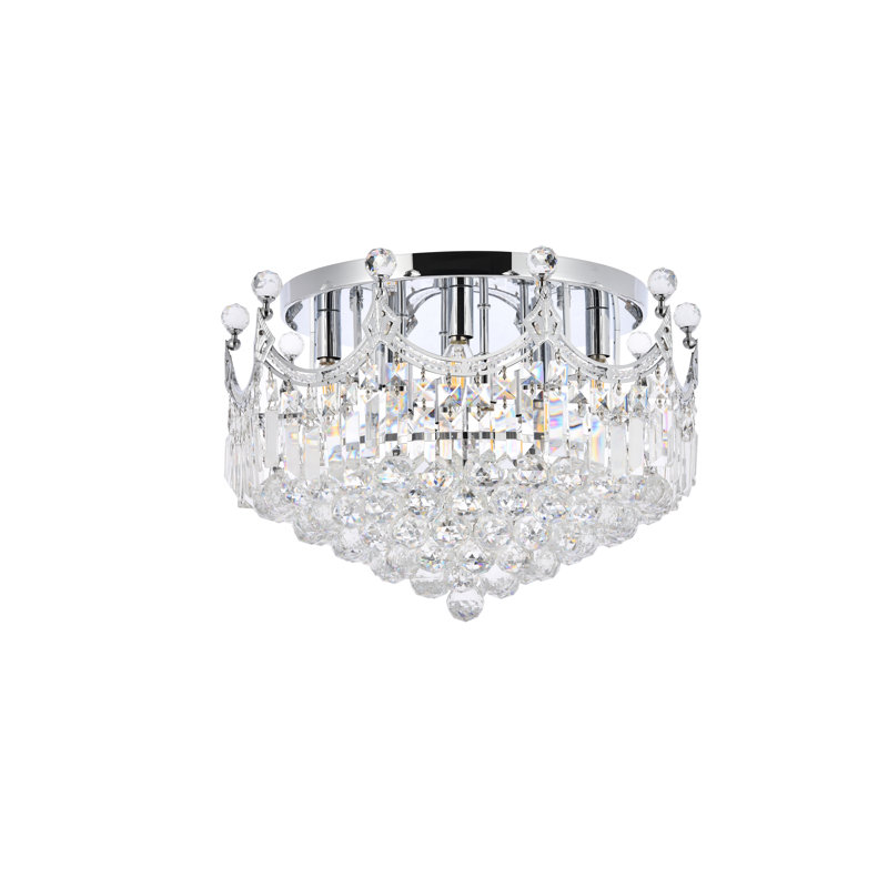 Plafonnier semi-encastré 9 lumières 20 po Eustacio, Chrome