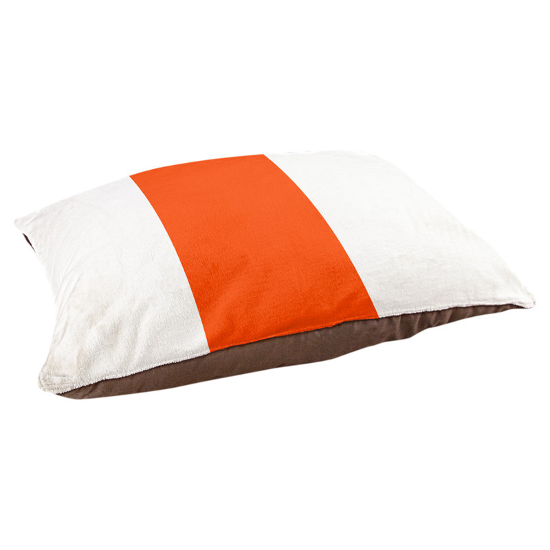 Coussin Designer, Petit (L 18 po x l 28 po), Blanc / orange