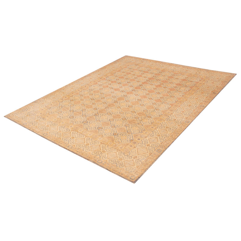 Tapis unique en laine noué à la main nouvel âge de 9 pi 2 po x 12 pi 2 po Masha