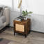 Table de bout en rotin, table de chevet en bois avec tablette de rangement-365796114-365796115