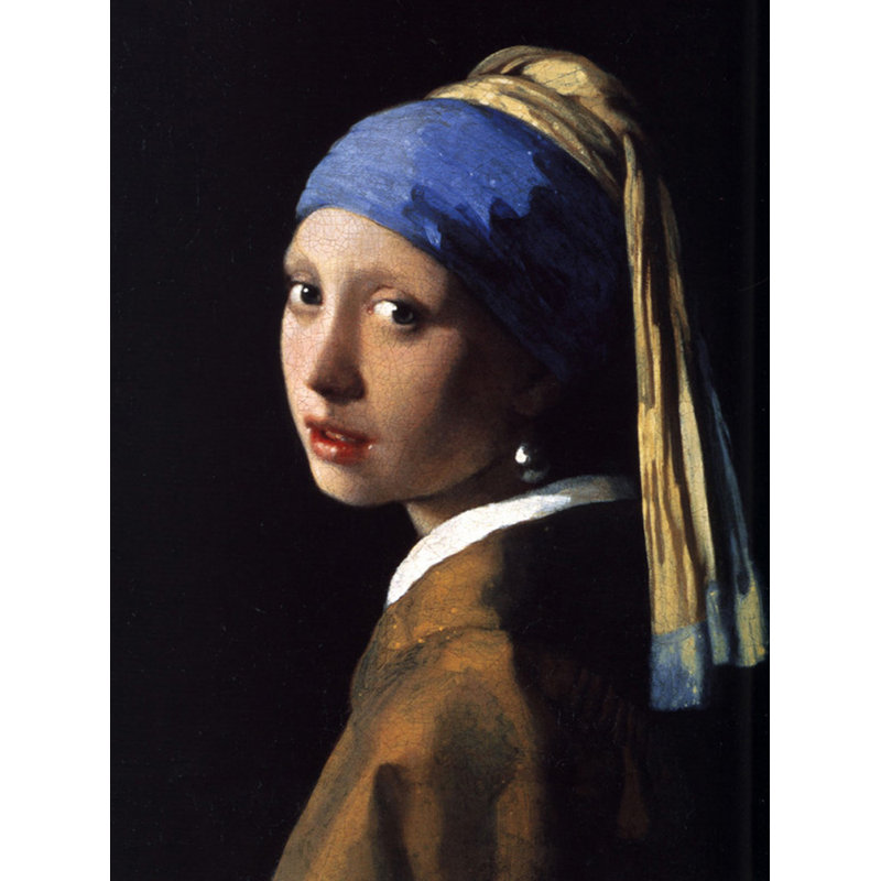 Girl with a pearl earring, H 24 po x l 18 po