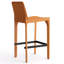 Tabouret de bar H 26 po entièrement assemblé, tabouret de bar rembourré en cuir Saddle avec siège rembourré, tabouret de bar à hauteur de comptoir avec repose-pieds à structure métallique pour comptoir de bar pour îlot de cuisine, orange-2110765625-2110897006