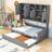 Wooden Daybed With Trundle, Cabinet and Shelf-576730181-576730203