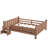 Kids Full Solid Wood Floor Bed with Bookcases, Cute Stairs and Guardrails-1858845792-1858845806