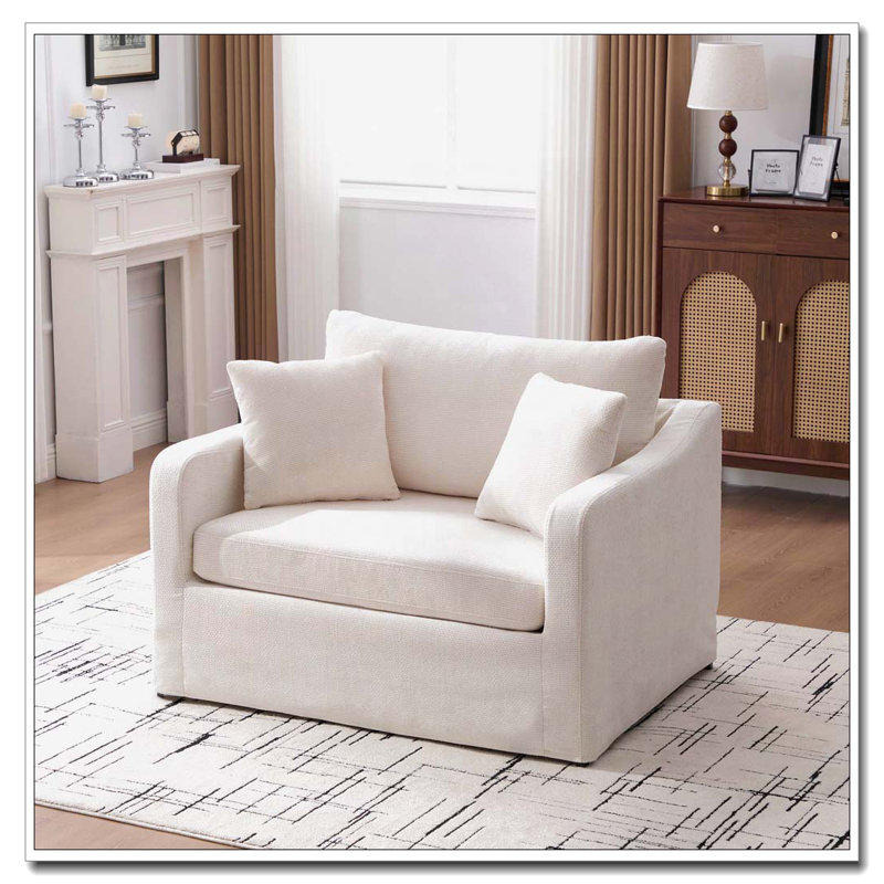 Fauteuil d'appoint en chenille, Beige