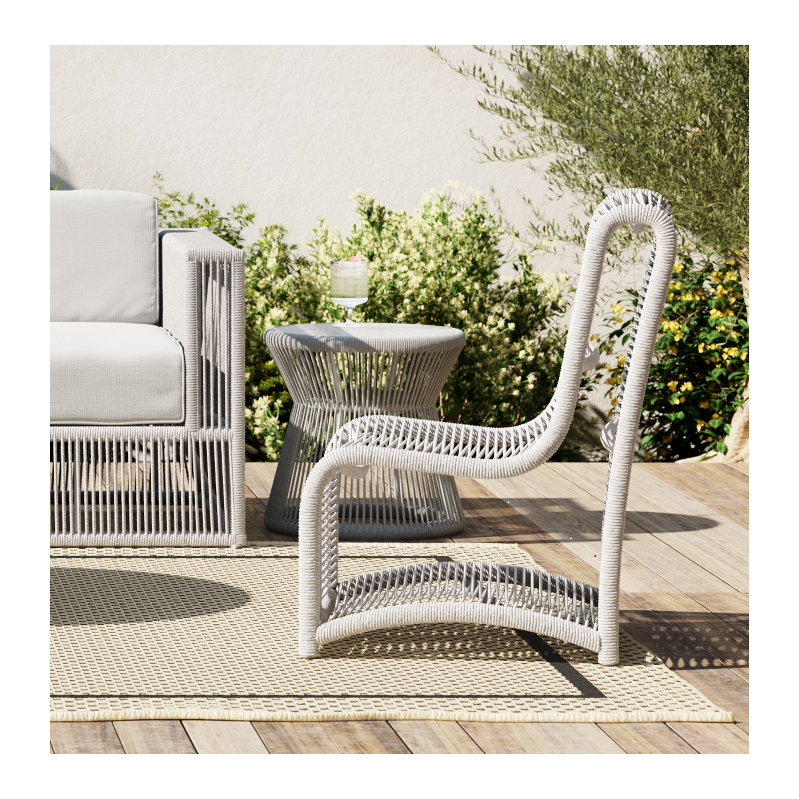 Renfri Aluminum Outdoor Armless Lounge Chair