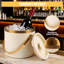 Seau à glace en acier inoxydable blanc de 3 litres avec couvercle pour comptoir de bar et service à vin