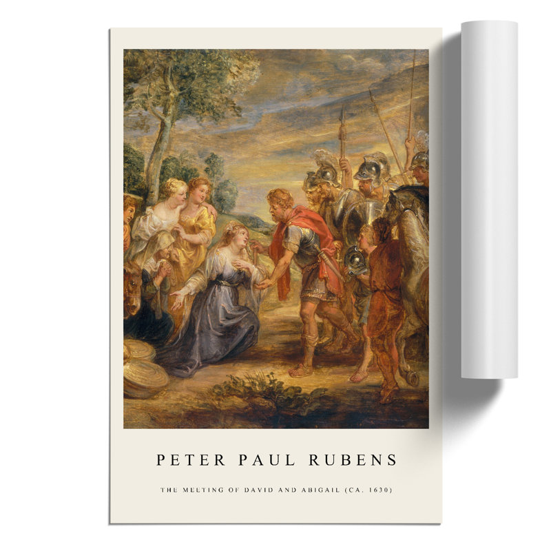 The Meeting of David and Abigail Print by Peter Paul Rubens - Frameless Print, 30cm H x 21cm Wx 0.1cm D