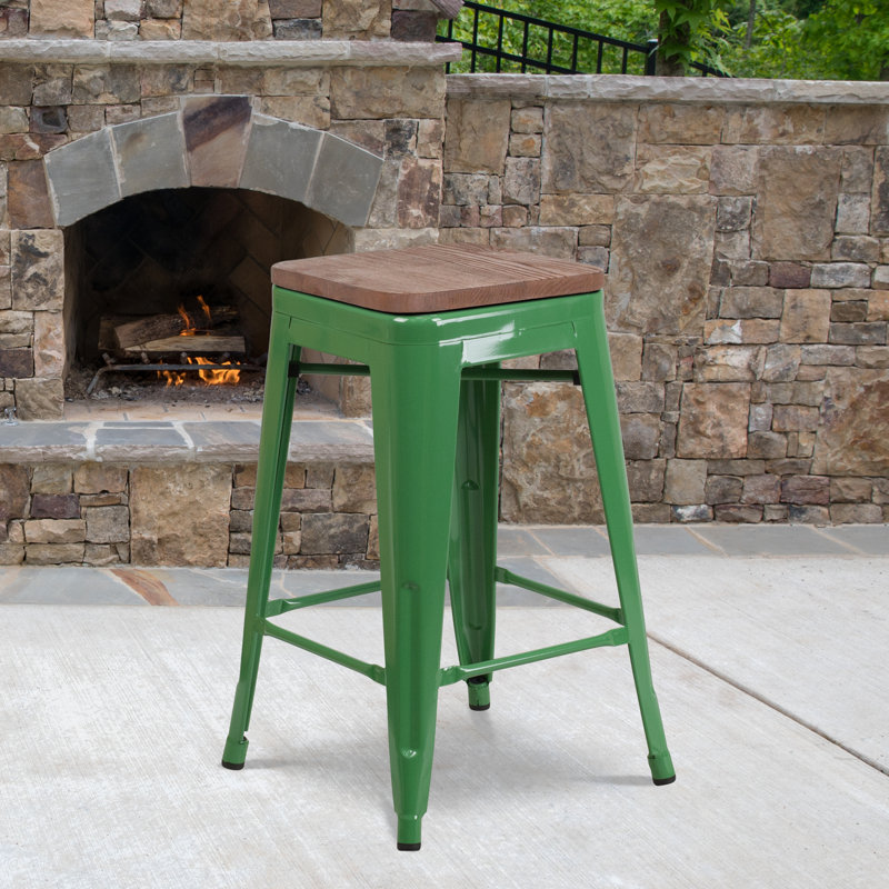 Tabouret à hauteur de comptoir 24 po Gladus, Vert, Tabouret de comptoir (assise de 24 po de hauteur), 1