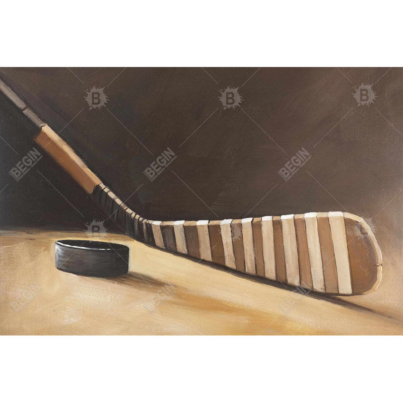 "Stick and Hockey Puck" sur toile
