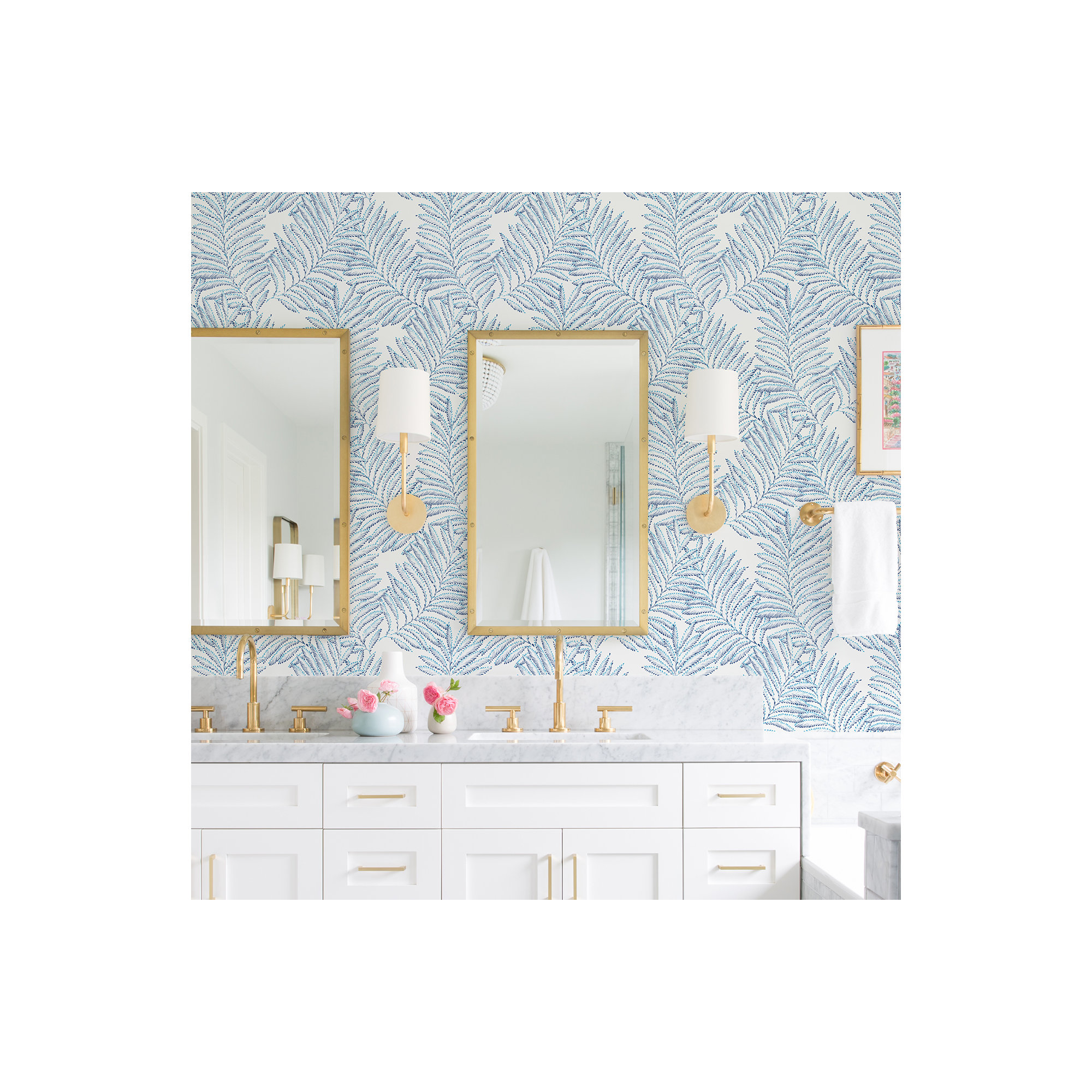 Palmina Modern Floral Wallpaper, Blue