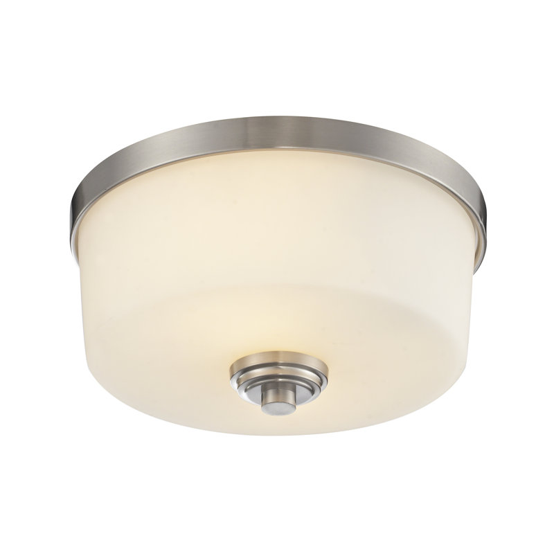 Amijan Glass Flush Mount, Brushed Nickel