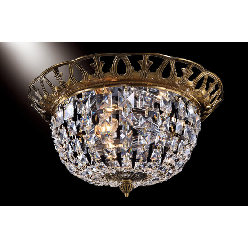 Plafonnier encastré 13 po 2 lumières Faiza, Laiton