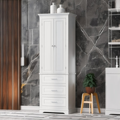 Tall Storage Cabinet With Three Drawers
