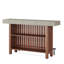 62.99 Inch Red & Cement Large Home Bar Unit with 2-Tier Storage, Modern Mini Bar Height Pub Table for Entertaining(Table Only)