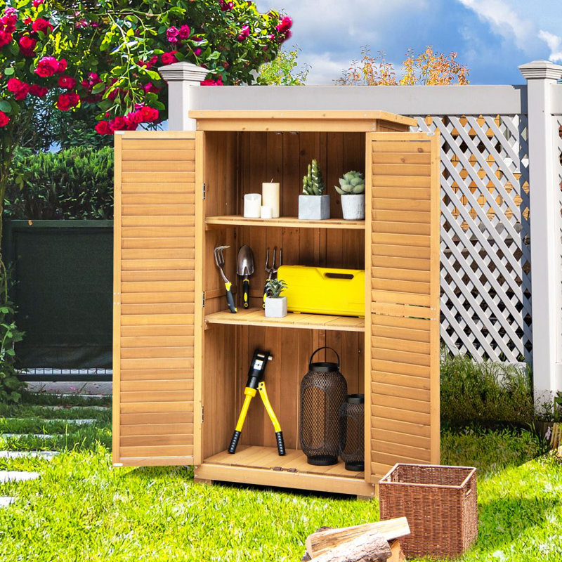 Axten 2.85 ft. W x 1.54 ft. D Solid Wood Garden Shed