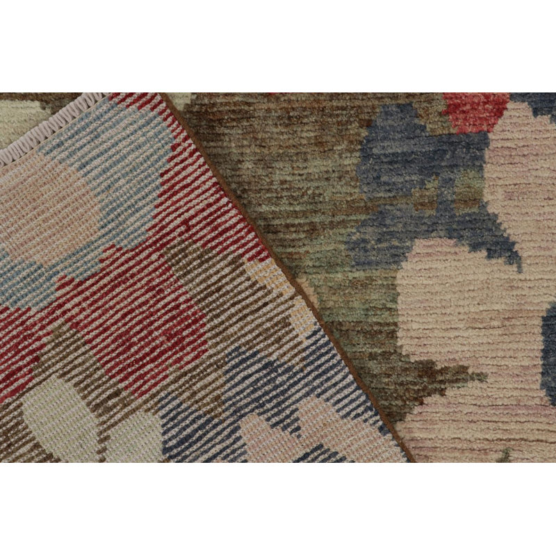 Rug & Kilim's Contemporary Runner In Multicolor Floral Pattern