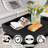 Square Large Ottoman Tray, Wood Serving Tray With Handle, Modern Extra Large Black Decorative Trays For Living Room Coffee Table Home