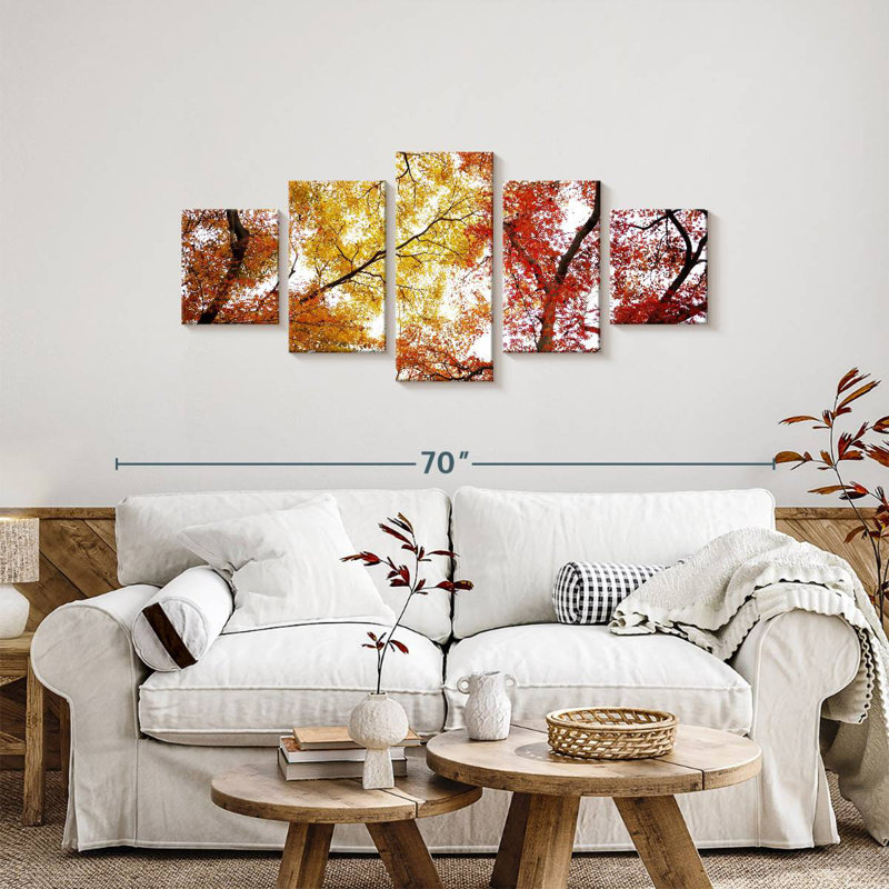 Sunny Autumn Leaves, 24" H x 55" W
