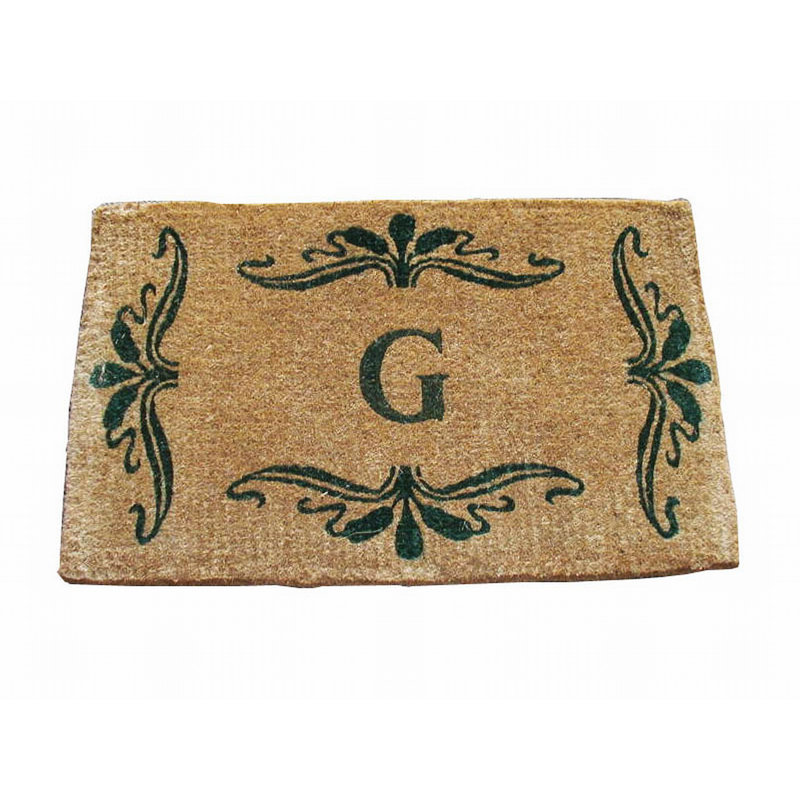 Paillasson d’extérieur antidérapant à monogramme Balmer, Rectangle 2 pi 6 po x 4 pi, G