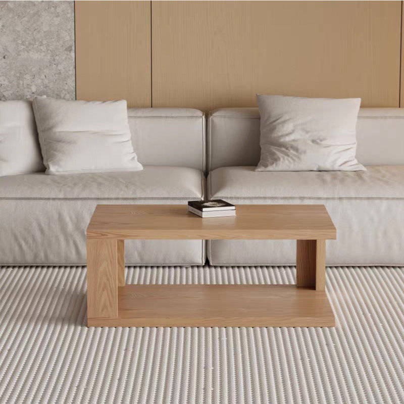 Table basse de style nordique en bois massif, H 15,7 po x L 62,9 po x l 21,6 po