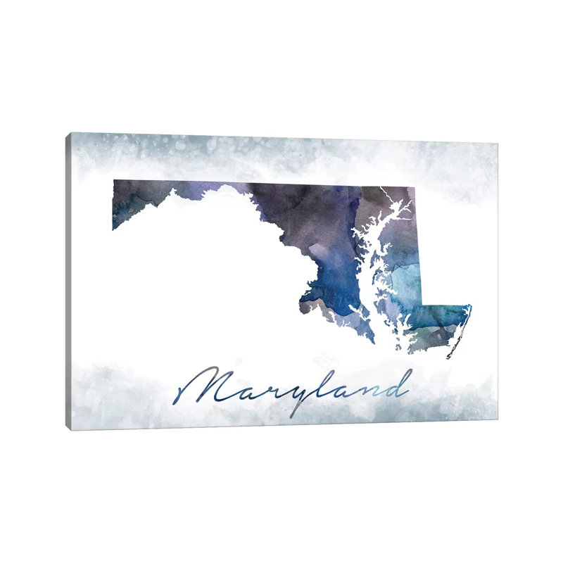 Maryland State Bluish - Print on Canvas, 101.6cm H x 152.4cm W x 3.81cm D, Wrapped Canvas