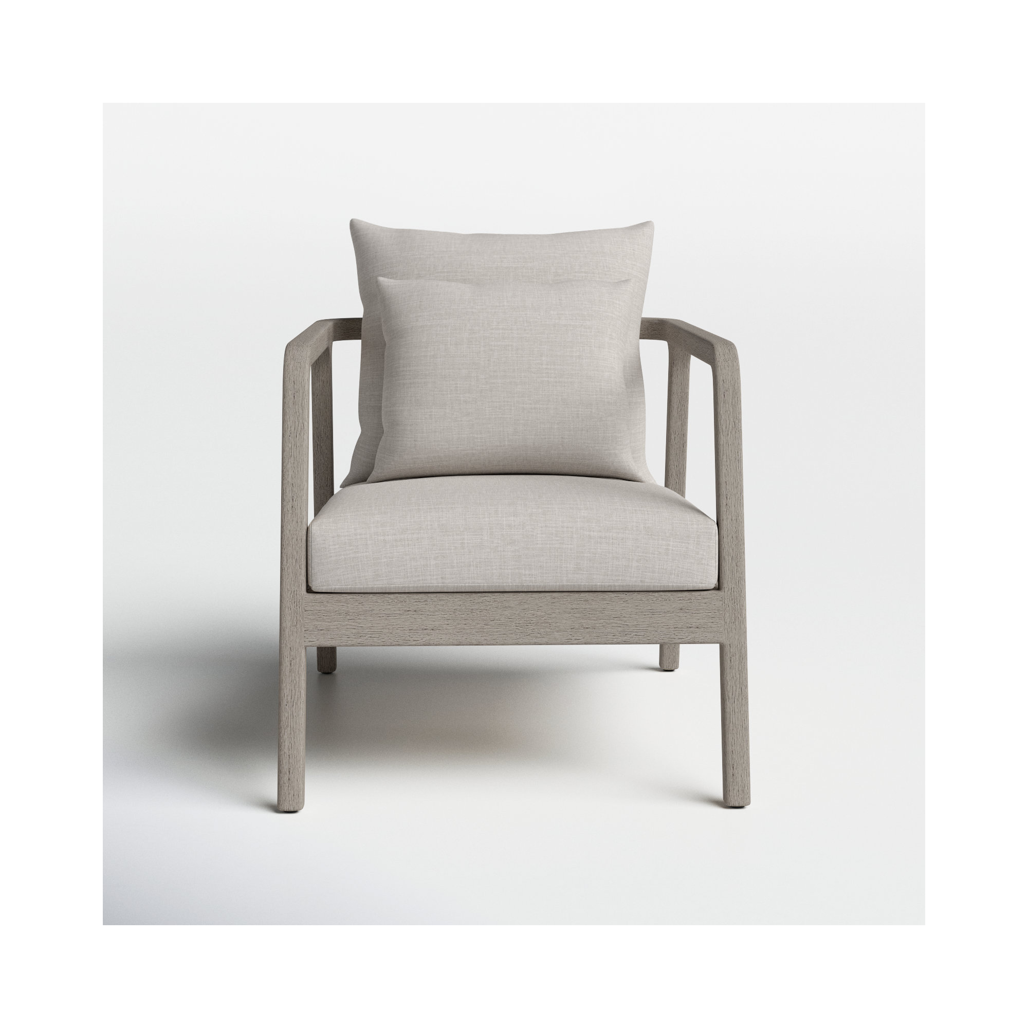 Layne Teak Outdoor Lounge Chair, Gray, Stone Gray