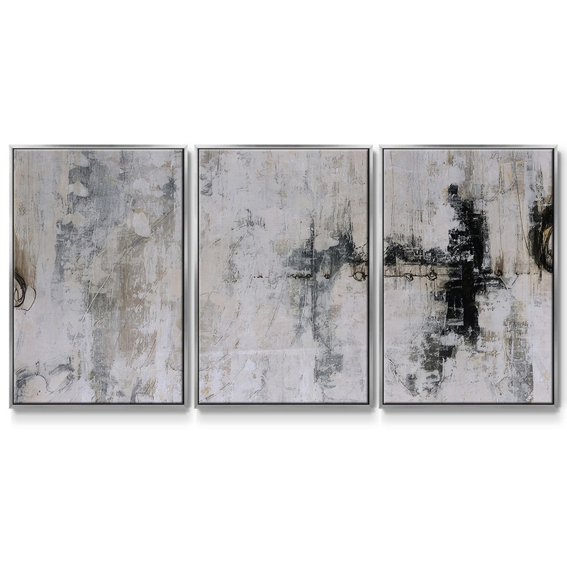 Icarus - Multi Piece Framed Canvas, Silver, 24" H x 48" W x 2" D