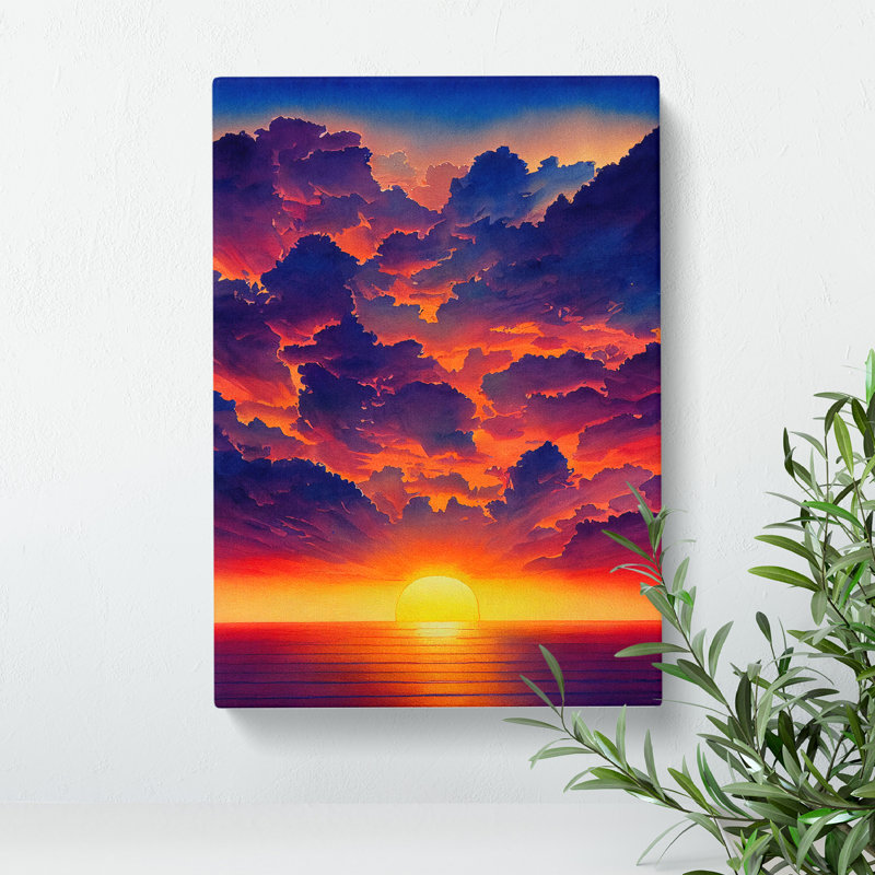Delightful Ocean Sunset - Wrapped Canvas, 76cm H x 50cm W x 3cm D