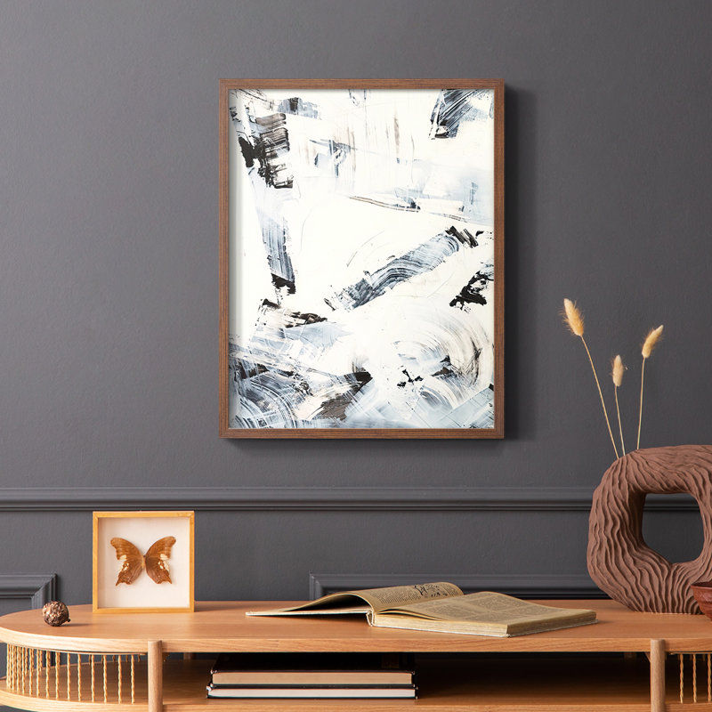 «Fractured Ice II», reproduction encadrée - bois massif, Brun, H 14 po x l 11 po