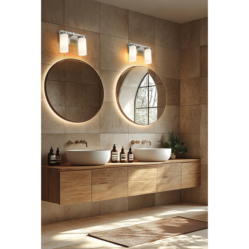 Danica Vanity, 2 Lights, Brushed Nickel, 9" H x 11.75" W x 5.5" D