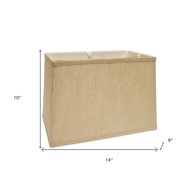 Golden Fibre Throwback Rectangle Burlap Lampshade, 10" H x 14" W x 10" D