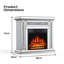 Casmere 80cm Mirrored Glass Electric Fireplace Crushed Diamond Home Decor