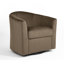 Fauteuil demi-tonneau pivotant rembourré en velours café-2051951904