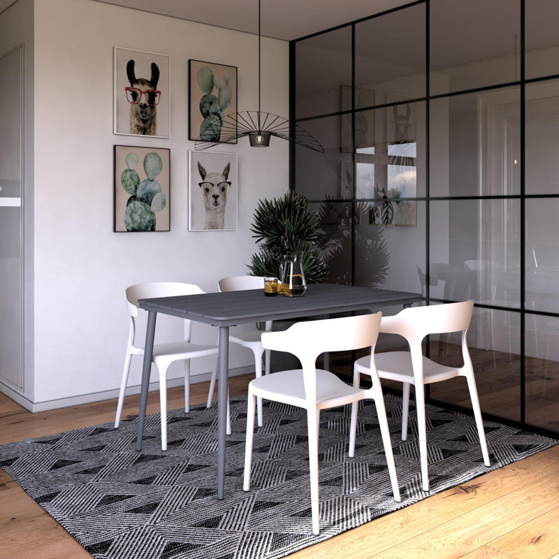Table de salle à manger April, Gris anthracite