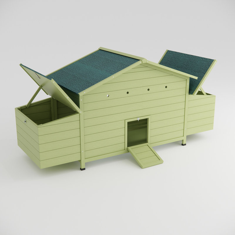 Poulailler en bois 11,12 pi, 2 portes de gamme, bonne ventilation, nichoirs, grande cage à volaille de finition, pi, fenêtres de ventilation