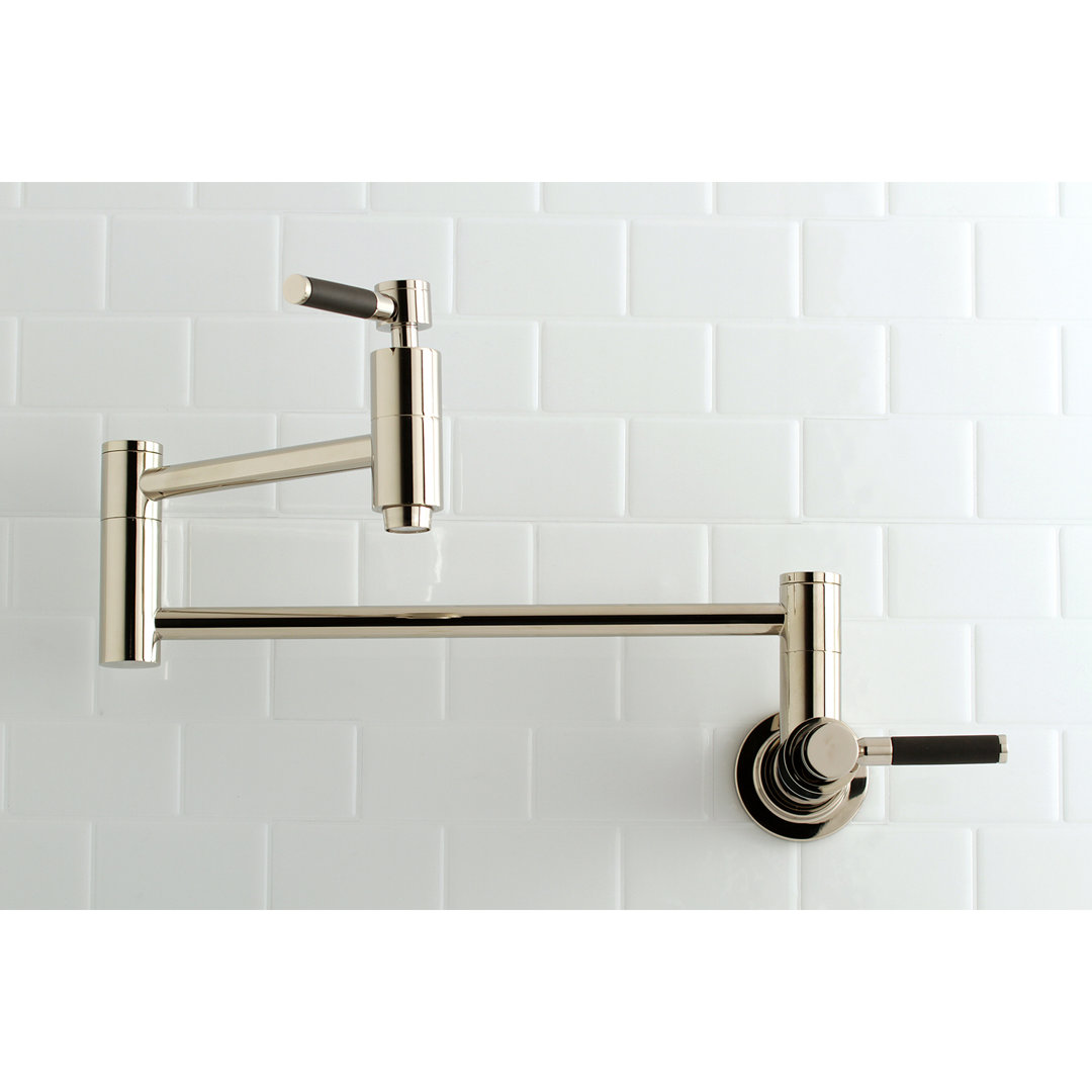 Kingston Brass Kaiser Two-Handle 1-Hole Wall Mount Pot Filler Faucet Kingston Brass 