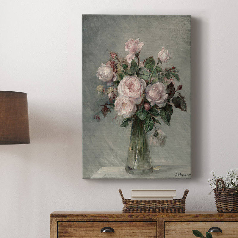 Motif floral rétro CCXVI - galerie Cavas, H 36 po x l 24 po