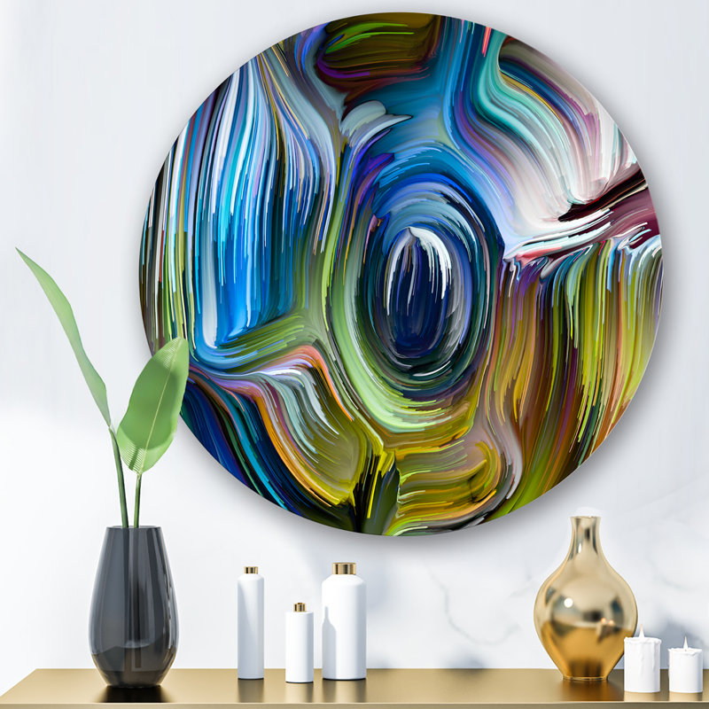 Fusion de couleurs - art mural moderne en métal, H 11 po x l 11 po x p 1 po