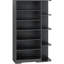Armoire à chaussures en bois à 7 niveaux avec rangement ouvert, organisateur de chaussures multifonctionnel avec tablettes réglables pour le vestibule et le placard, noir