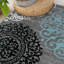 Tapis gris / bleu / noir à motif floral Padowski-1327923944