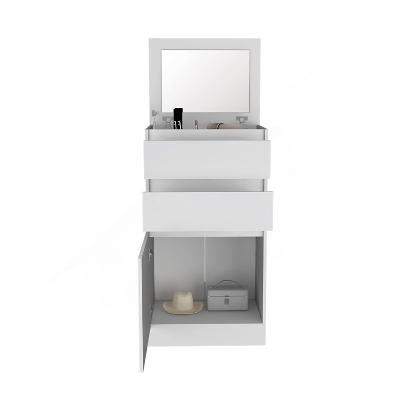 Commode 2 tiroirs Cassel - blanc, Blanc