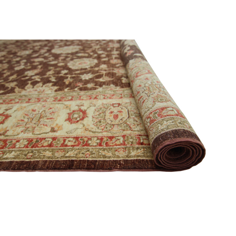 Tapis de la surface en laine 10 pi x 14 po one-of-kind noué la brown Romona