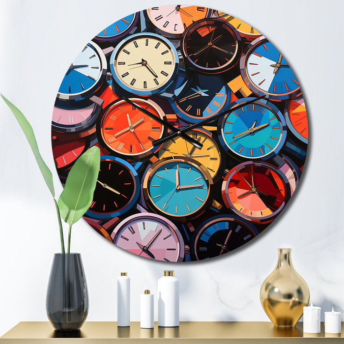 DesignArt Luxury Watches Chronological Rhythms Metal Wall Clock | Wayfair