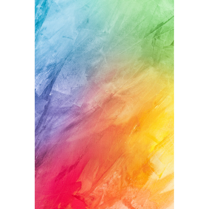 Textured Rainbow Paint - Wrapped Canvas Painting, 46cm H x 30cm W x 3.8cm D