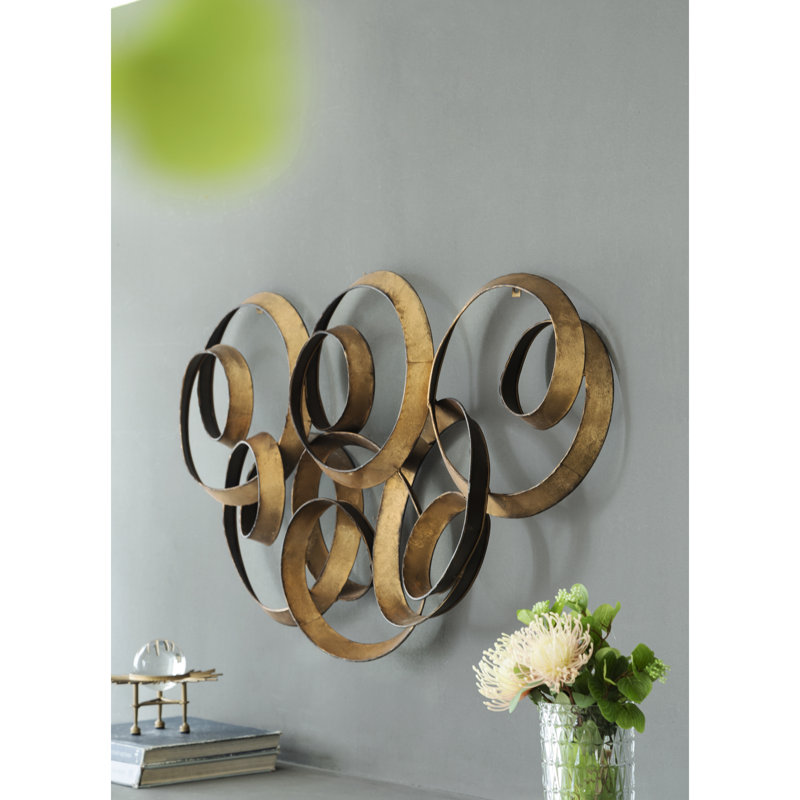 Gold Leaf Wall Piece, 38.5X22x4.2", Fit For Living Room Office Bedroom, Stable Metal Structure, Easy Installation Way, 100% Iron 38.5X22x4.2" Accessory Bedroom Decoration, Solid Construction,
