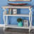Czajkowski Wood Scroll Side Frames 2 Shelf Console Table with Brown Wood Top-1343721249